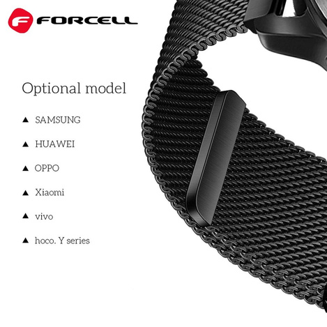 Pasek do Samsung Galaxy Watch Forcell F-Design FS11 magnetyczny stal 22 mm czarny