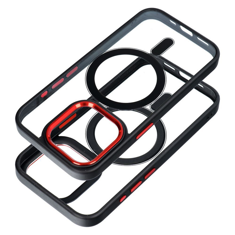 Futerał Color Edge Mag Cover kompatybilny z MagSafe do IPHONE 15 PRO MAX czarno czerwony