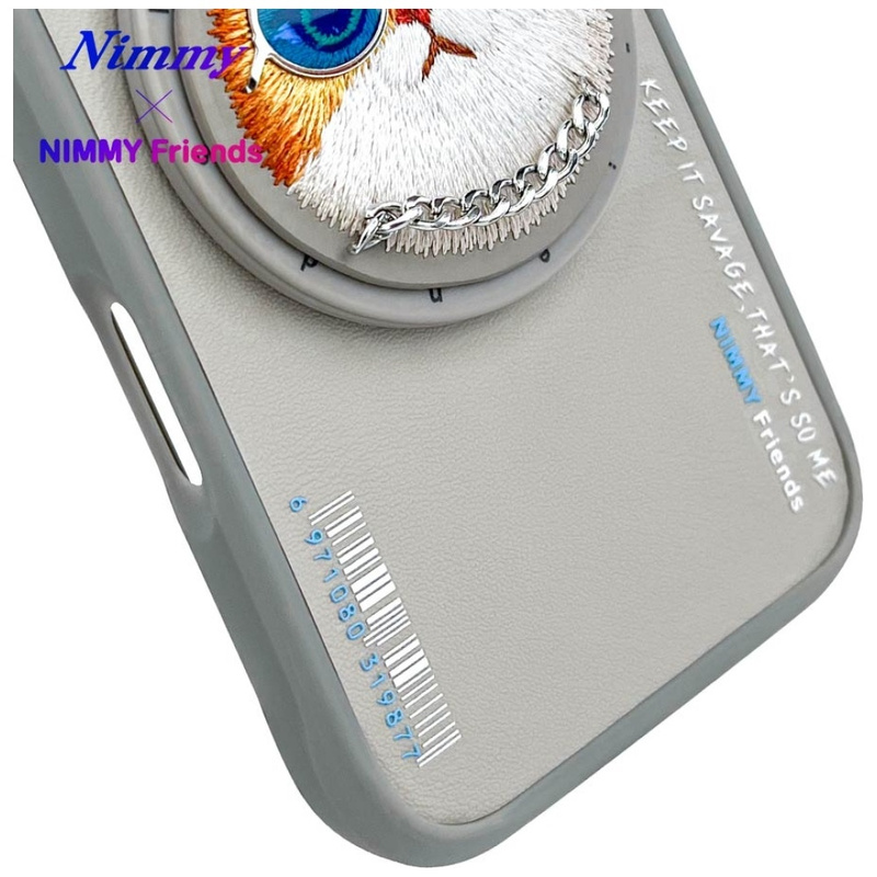 Etui Nimmy Glasses Cool Cat MagSafe do    iPhone 16 szary