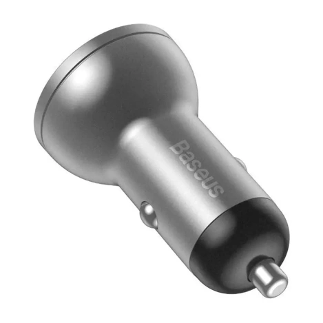 Baseus ładowarka samochodowa 2x USB 4,8A 24W z LCD srebrny (CCBX-0S)