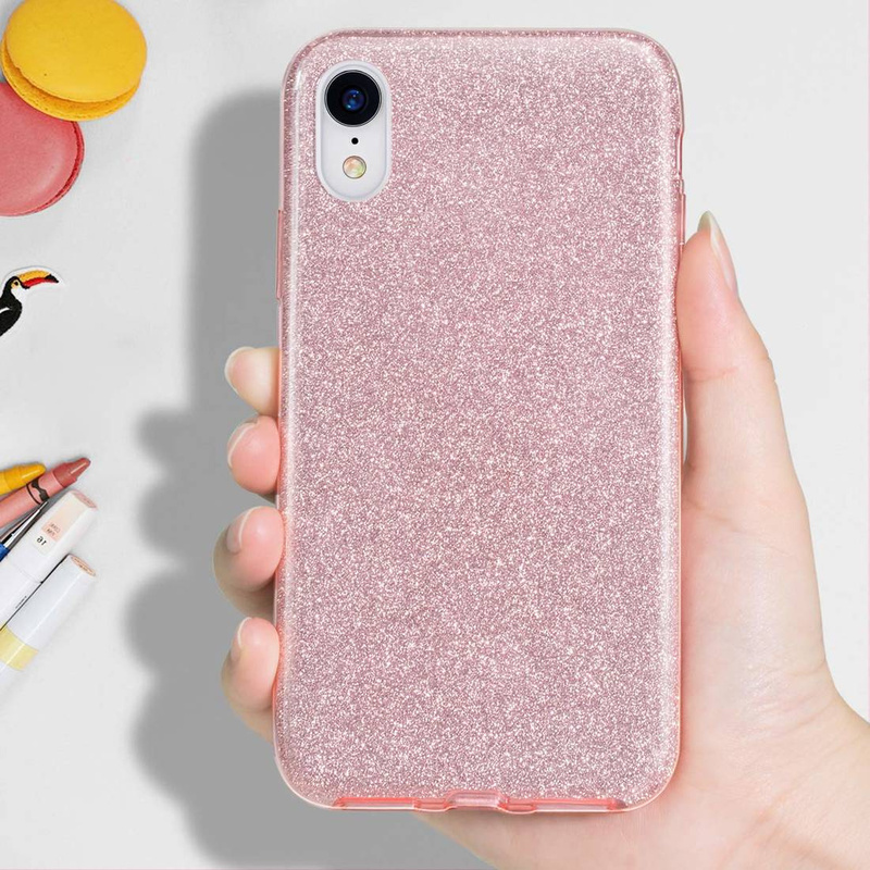 Nakładka Glitter 3w1 do Xiaomi Redmi 13C 4G różowa