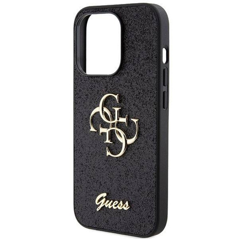Etui Guess Glitter Script Big 4G na iPhone 15 Pro - czarne