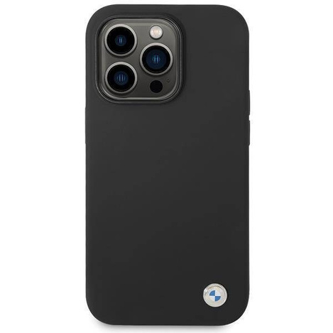 BMW Silicone Metal Logo case for iPhone 15 Pro - black