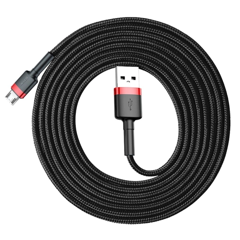 Baseus Cafule Cable - Dwustronny kabel połączeniowy micro USB na USB QC 3.0, 1.5 A, 2 m (czerwony/czarny)