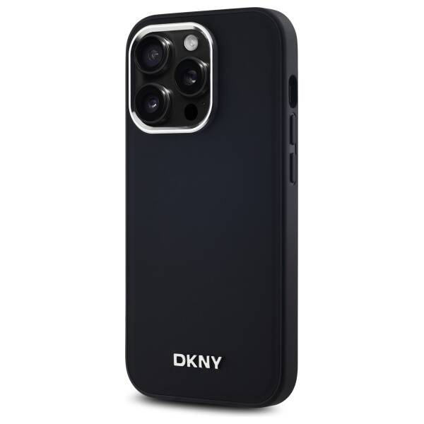 Original Handyhülle IPHONE 14 PRO DKNY Hardcase Plain Logo MagSafe (DKHMP14LPSCMCLK) schwarz