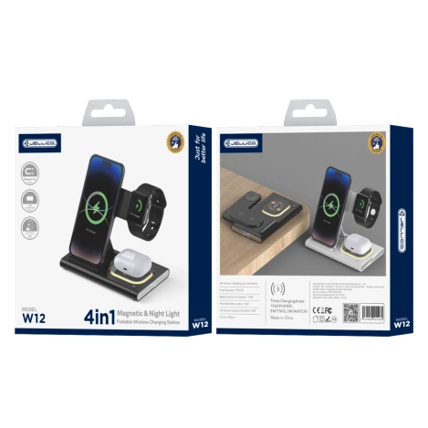 JELLICO wireless charger 3in1 W12 15W Black