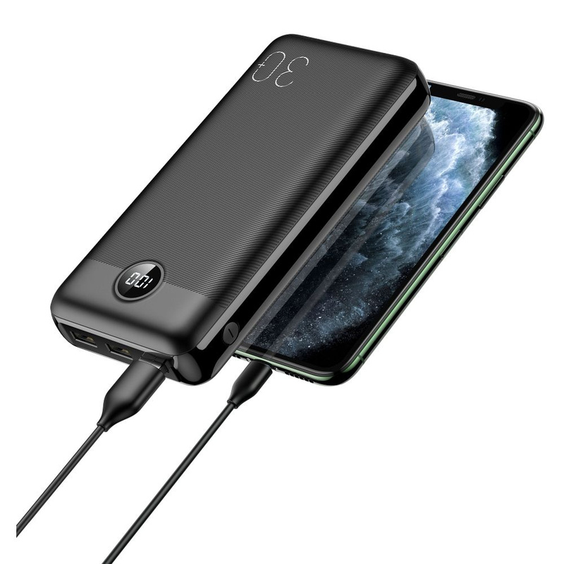 Bateria zewnętrzna (Powerbank) VEGER L30 - 30 000mAh LCD Quick Charge PD 20W czarny (W3008PD )