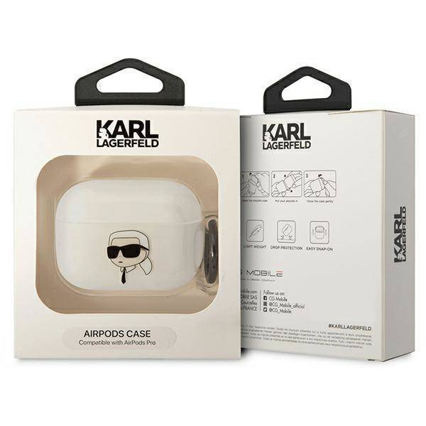 Original Case APPLE AIRPODS PRO Karl Lagerfeld Karl`s Head (KLAPHNIKTCT) transparent