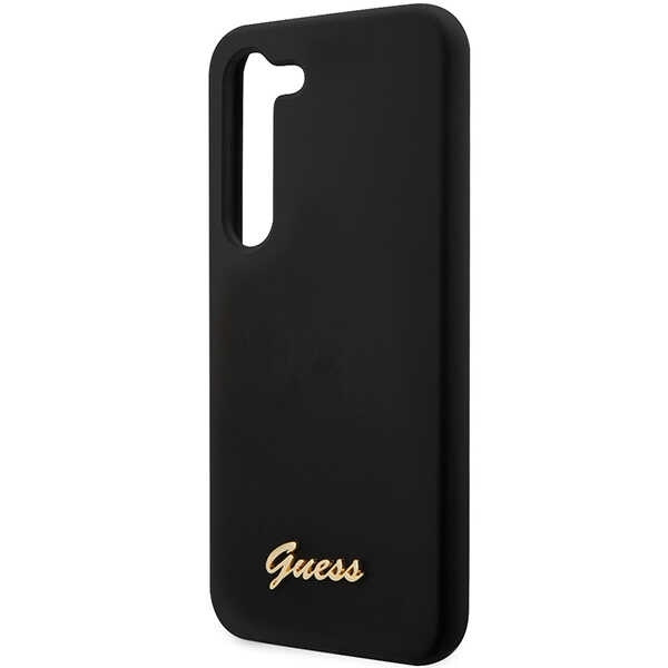 Guess Silicone Script Metal Logo - Etui Samsung Galaxy S23+ (czarny)