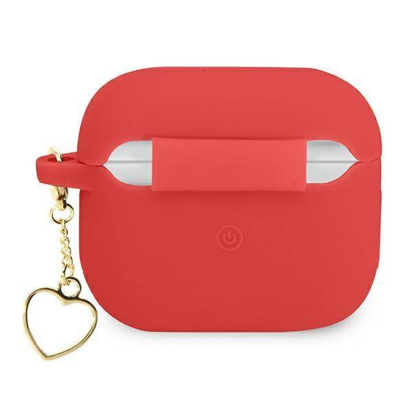 Original Case APPLE AIRPODS 3 Guess Silicone Charm Heart Collection (GUA3LSCHSR) red