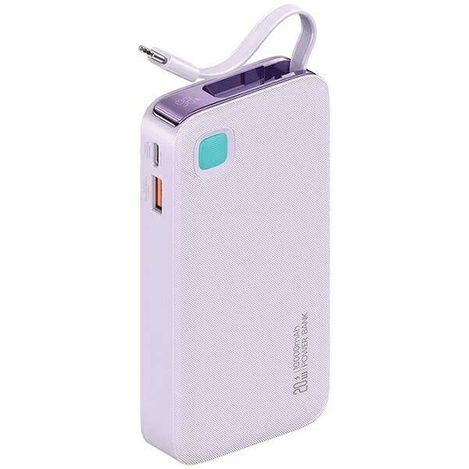 USAMS Powerbank with retractable USB-C Retractable cable 10000 mAh PD 20W Fast Charge XY Series purple/purple 10KCD22403 (US-CD224)