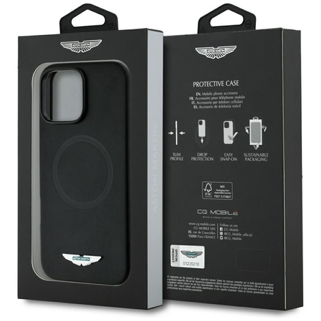 Etui Aston Martin HC FW Logo do iPhone    16 Pro Max MagSafe czarny