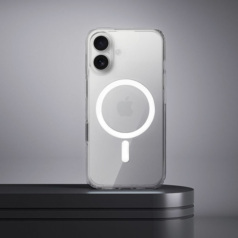 Futerał nieżółknący Clear Elite Mag Cover kompatybilny z MagSafe i Camera Control button pasuje do IPHONE 17 Air transparent