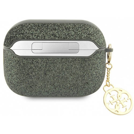 Guess GUAP2GLGSHA AirPods Pro 2 cover zielony/kaki Glitter Flake 4G Charm