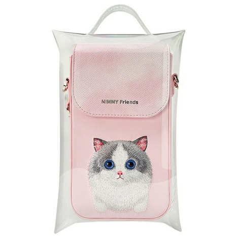 Nimmy torebka na telefon różowy/pink Big  Eyed Pet 2.0 Cat