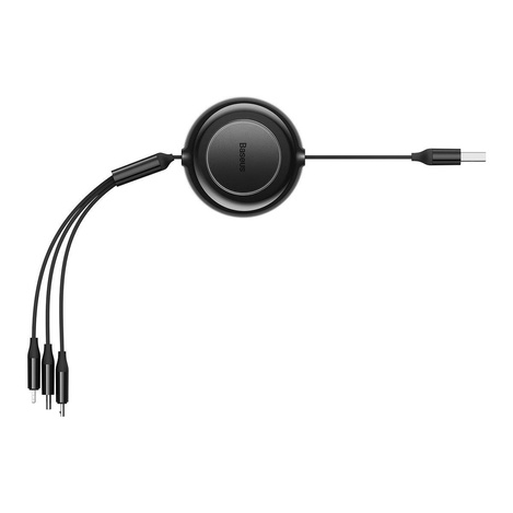 Baseus Bright Mirror 2 3in1 USB Type A cable - micro USB + Lightning + USB Type C 3.5A 1.1m black (CAMJ010001)