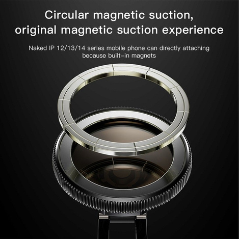 FORCELL F-Grip IronSecure uchwyt samochodowy do szyby/deski kompatybilny z MagSafe czarny