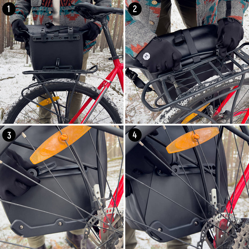 Wozinsky waterproof bicycle bag trunk pannier 25l 2in1 black (WBB24BK)
