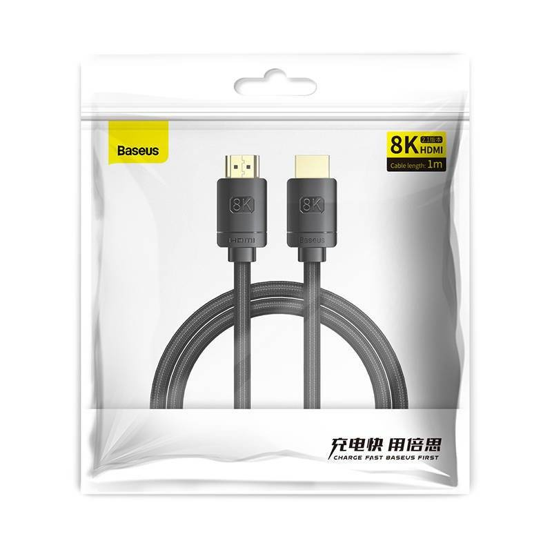 Baseus High Definition Series HDMI 2.1 cable, 8K 60Hz, 3D, HDR, 48Gbps, 1m (black)
