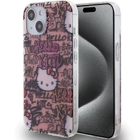 Hello Kitty IML Tags Graffiti-Hülle für iPhone 15 – Rosa