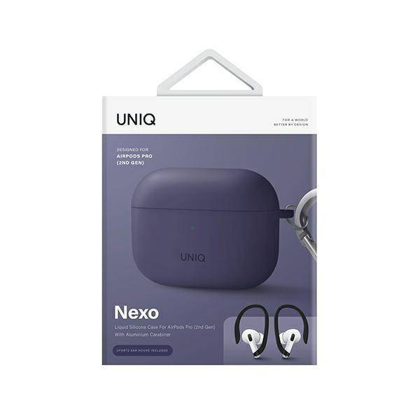 Uniq case Nexo AirPods Pro 2 gen + Ear Hooks Silicone purple/fig purple