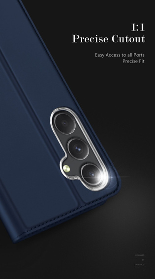 Brieftaschenetui mit Ständer für Samsung Galaxy S23 FE Dux Ducis Skin Pro – blau