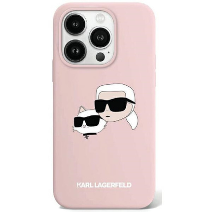 Karl Lagerfeld KLHMP15LSKCHPPLP iPhone 15 Pro 6.1" różowy/pink hardcase Silicone Karl & Choupette MagSafe