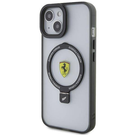 Ferrari FEHMP15SUSCAH iPhone 15 6,1&quot; transparentes Hardcase Ring Stand 2023 Collection MagSafe
