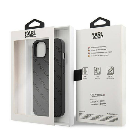 Oryginalne Etui IPHONE 13 MINI Karl Lagerfeld Hardcase Perforated Allover (KLHCP13SPTLK) czarne