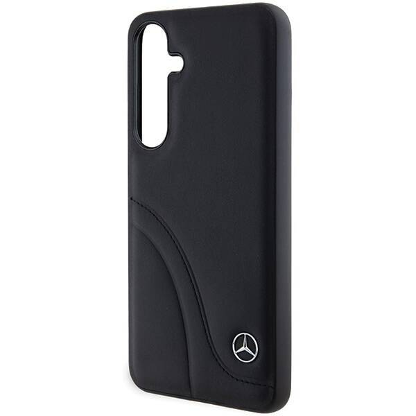Oryginalne Etui MERCEDES hardcase Leather Curved Stitches MEHCS24S23RBCSK do Samsung Galaxy S24 Czarny