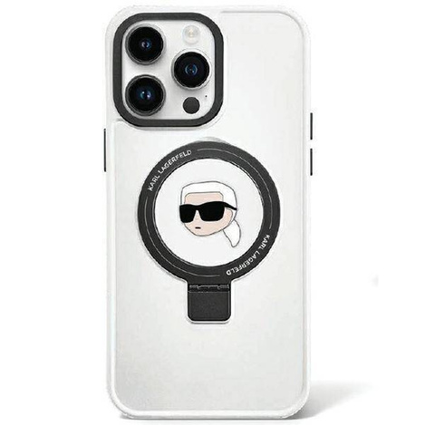 Karl Lagerfeld KLHMP15SHMRSKHH iPhone 15 6,1" weiß/weiß Hardcase Ring Stand Karl Head MagSafe
