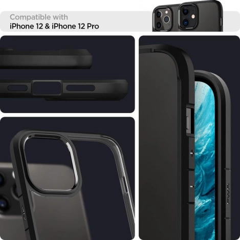 Etui IPHONE 12 / 12 PRO Spigen Ultra Hybrid Matte czarne