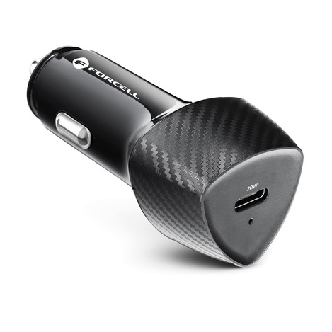FORCELL CARBON ładowarka samochodowa Typ C 3.0 PD20W CC50-1C  (Total 20W) + kabel do Typ C PD60W