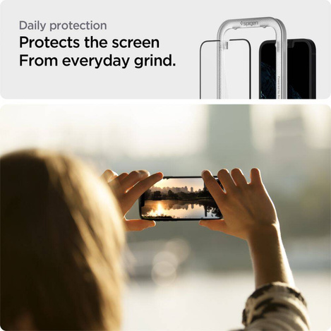 Spigen szkło hartowane ALM Glass FC 2-pack do iPhone 13 / 13 Pro czarne