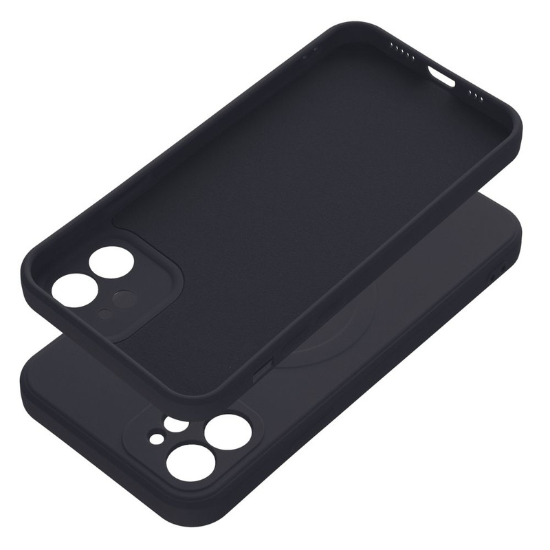 Futerał Silicone Mag Cover kompatybilny z MagSafe do IPHONE 12 czarny