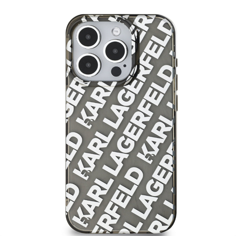 KARL LAGERFELD IML ELECTROPLATED KARL HEAD CASE FOR IPHONE 15 PRO SZARY