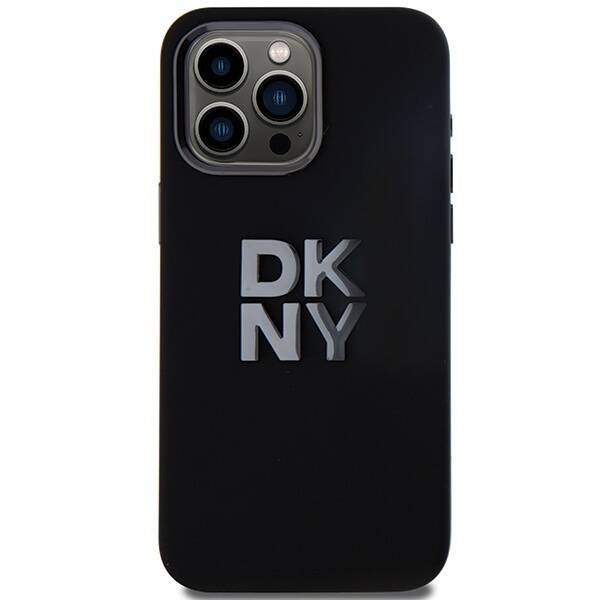 Etui DKNY Liquid Silicone Metal Logo na iPhone 15 Pro - czarne