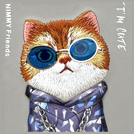 Nimmy etui iPhone 15 Pro Max 6.7"         szary/gray Glasses Cool Cat