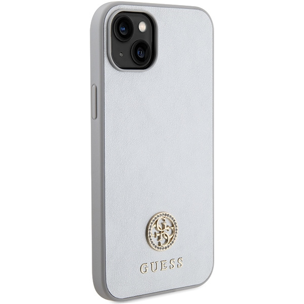 Guess GUHCP15MPS4DGPS iPhone 15 Plus 6,7&quot; Silber/Silber Hardcase Strass Metall Logo