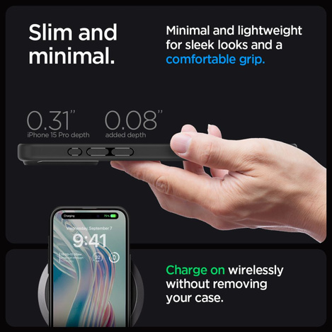 Spigen ULTRA HYBRID IPHONE 15 PRO FROST SCHWARZ