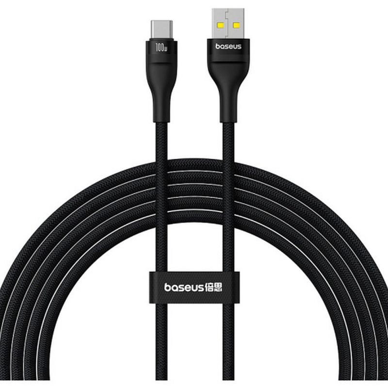 Baseus Flash 2 USB-A / USB-C-Kabel 100W 2 m - Schwarz