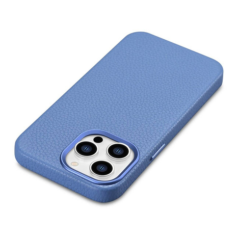 iCarer Case Leather genuine leather case for iPhone 14 Pro hellblau (WMI14220710-LB) (MagSafe compatible)