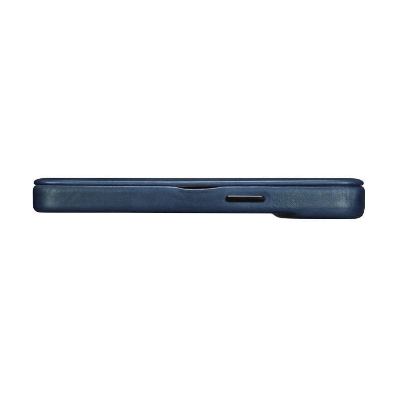 iCarer CE Oil Wax Premium Leather Folio Case iPhone 14 Plus magnetische Klapphülle MagSafe blau (AKI14220707-BU)