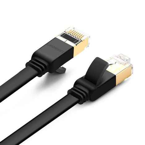 Płaski kabel sieciowy UGREEN NW106 Ethernet RJ45, Cat.7, STP, 0.5m (czarny)