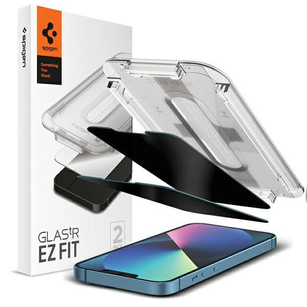SZKŁO HARTOWANE SPIGEN GLAS.TR ”EZ FIT” 2-PACK IPHONE 13 / 13 PRO PRIVACY