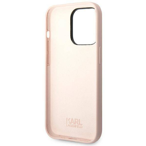 Original Case IPHONE 14 PRO MAX Karl Lagerfeld Hardcase Silicone Choupette Body light pink