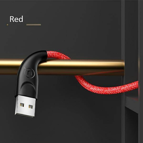 USAMS Kabel pleciony U41 lightning 3m 2A czerwony/red SJ397USB02 (US-SJ397) Fast Charge