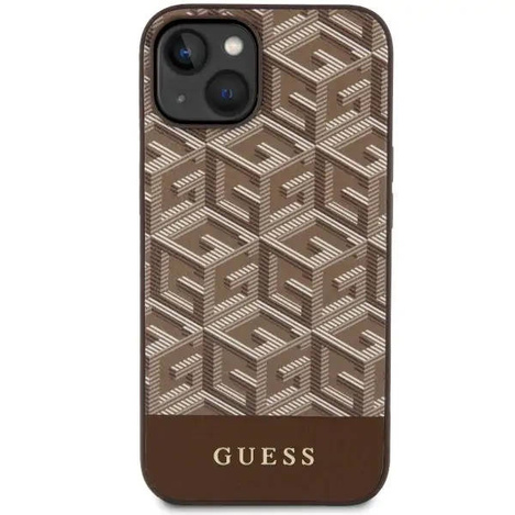 Guess GUHMP14MHGCFSEW iPhone 14 Plus 6,7" braun/braune Hartschale GCube Stripes MagSafe