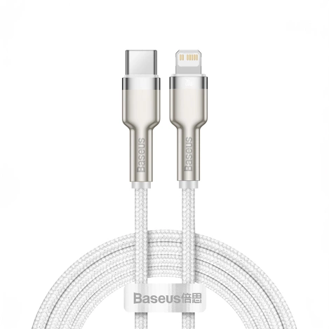 Baseus Cafule Metal Data kabel USB Typ C - Lightning 20 W Power Delivery 1 m biały (CATLJK-A02)