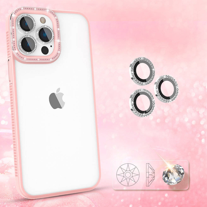 Kingxbar Sparkle Series Hülle iPhone 13 Pro mit Kristallen Rückseite rosa